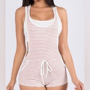 Striped Women's hoodie Romper